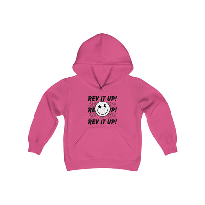 Rev It Up Smiley- Youth Hooded Sweatshirt