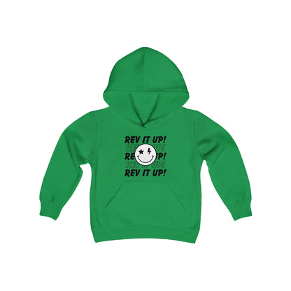 Rev It Up Smiley- Youth Hooded Sweatshirt
