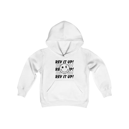 Rev It Up Smiley- Youth Hooded Sweatshirt