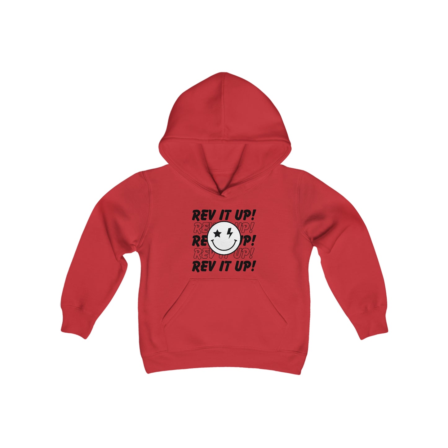 Rev It Up Smiley- Youth Hooded Sweatshirt