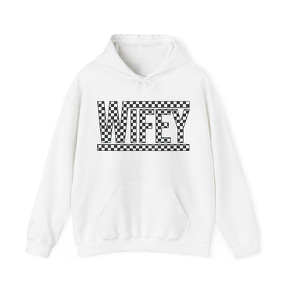Checkered Wifey- Adult Hooded Sweatshirt