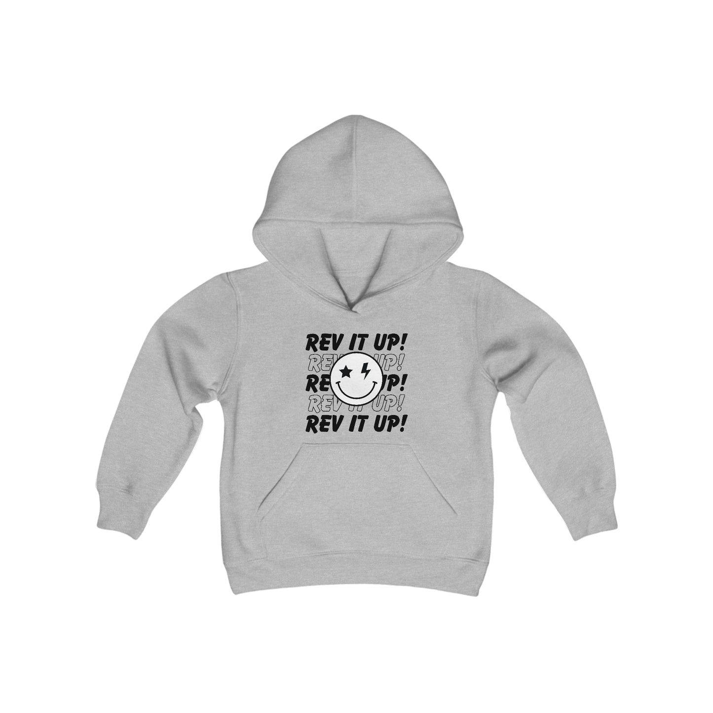 Rev It Up Smiley- Youth Hooded Sweatshirt