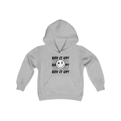 Rev It Up Smiley- Youth Hooded Sweatshirt