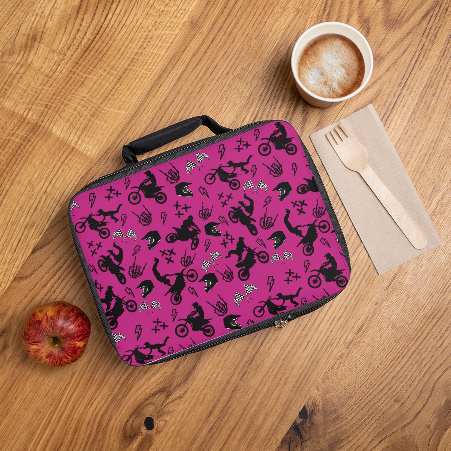 Moto Cross - Lunch Bag - Dark Pink