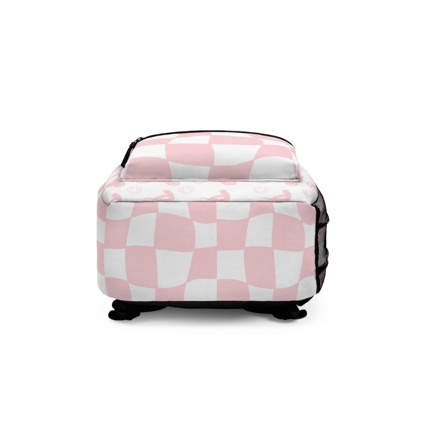 Light Pink Checkered Moto Backpack