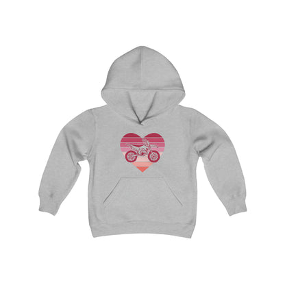 Heart Motorcycle - Youth Hooded Sweatshirt