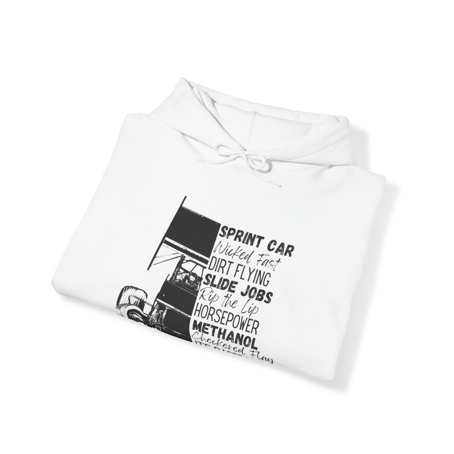 Race Day Sprint Car- Adult Hooded Sweatshirt