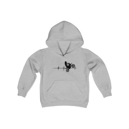 Heart Rate Moto- Youth Hooded Sweatshirt