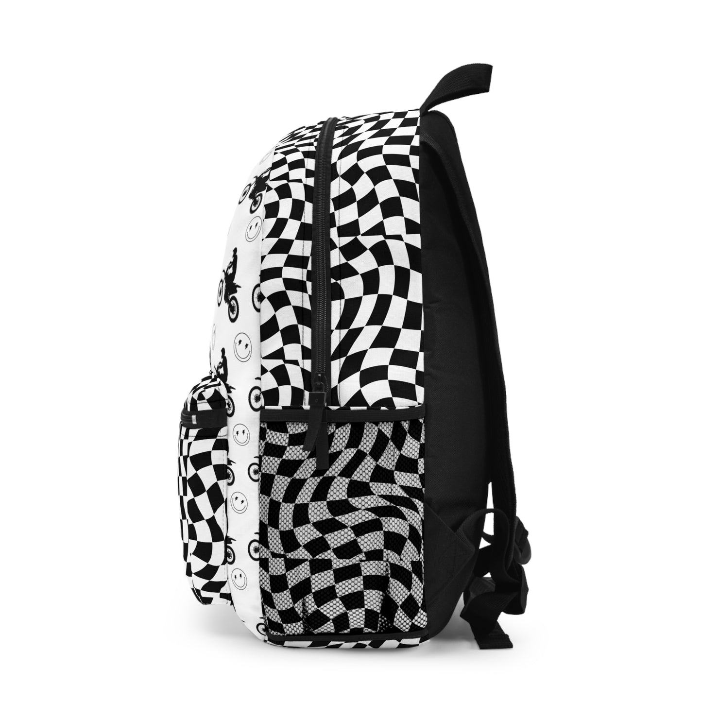 Black & White Checkered Moto Backpack
