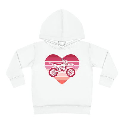 Heart Motorcycle - Toddler Hooded Sweatshirt