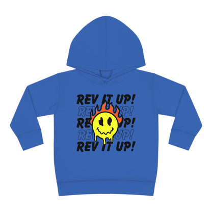 Rev It Up Flame Smiley -Toddler Hooded Sweatshirt