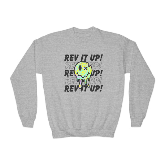 Rev It Up Retro Smiley -Youth Sweatshirt