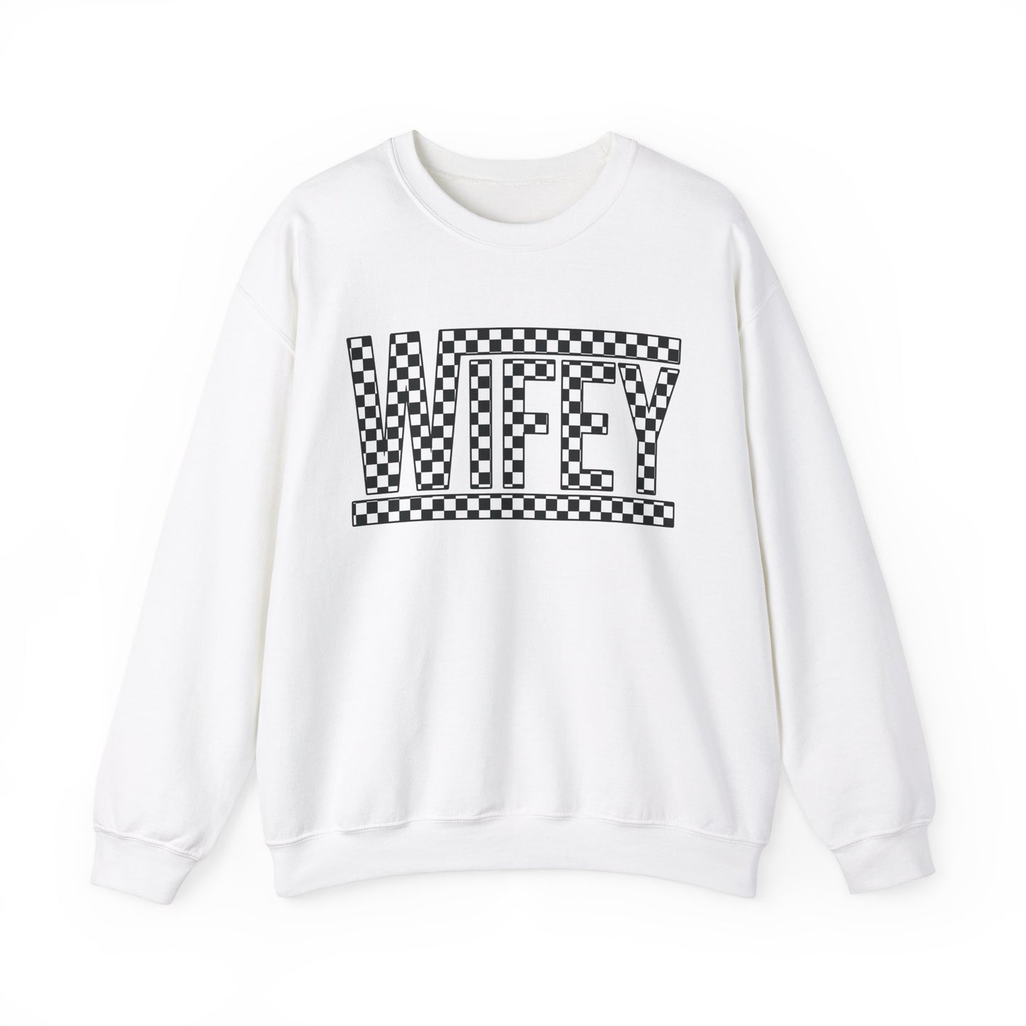 Checkered Wifey- Adult Crewneck Sweatshirt