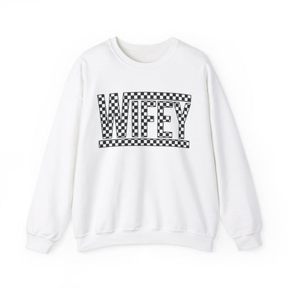 Checkered Wifey- Adult Crewneck Sweatshirt