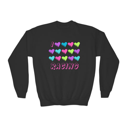 I Love Racing - Youth Crewneck Sweatshirt