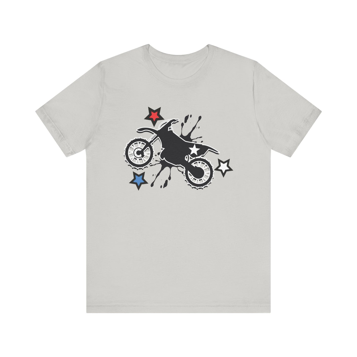 Red White And Blue Dirtbike- Adult T-Shirt