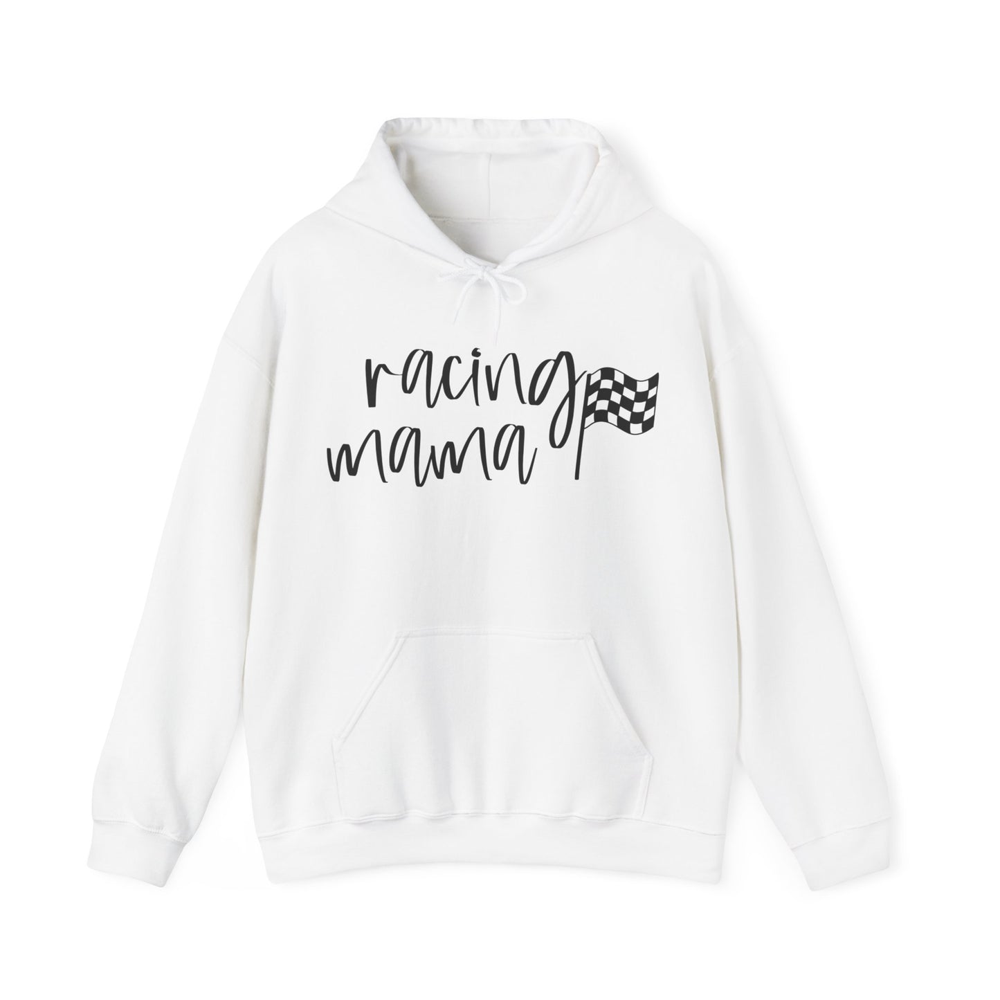 Race Mama with Flag- Adult Hooded Sweatshirt