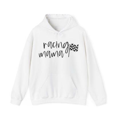 Race Mama with Flag- Adult Hooded Sweatshirt