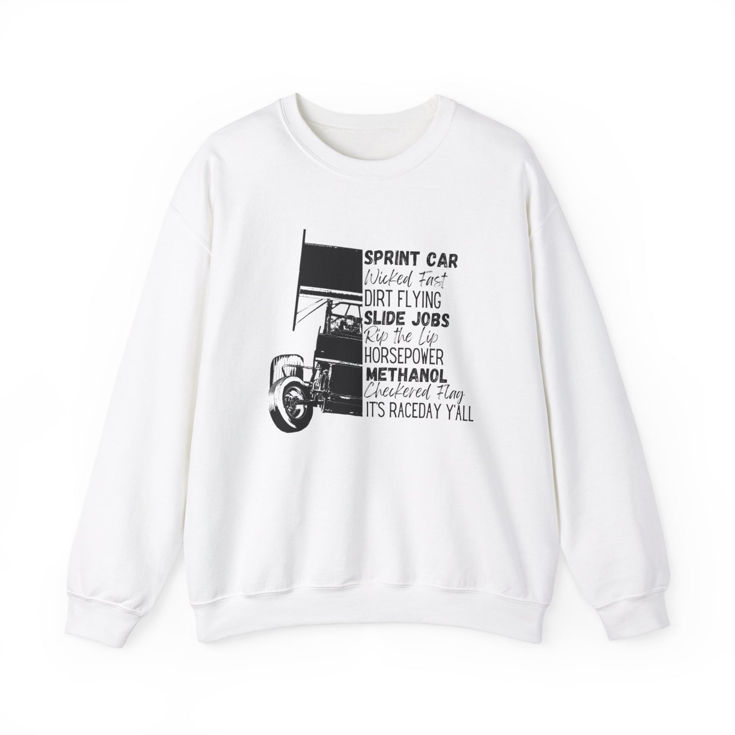 Race Day Sprint Car- Adult Crewneck Sweatshirt
