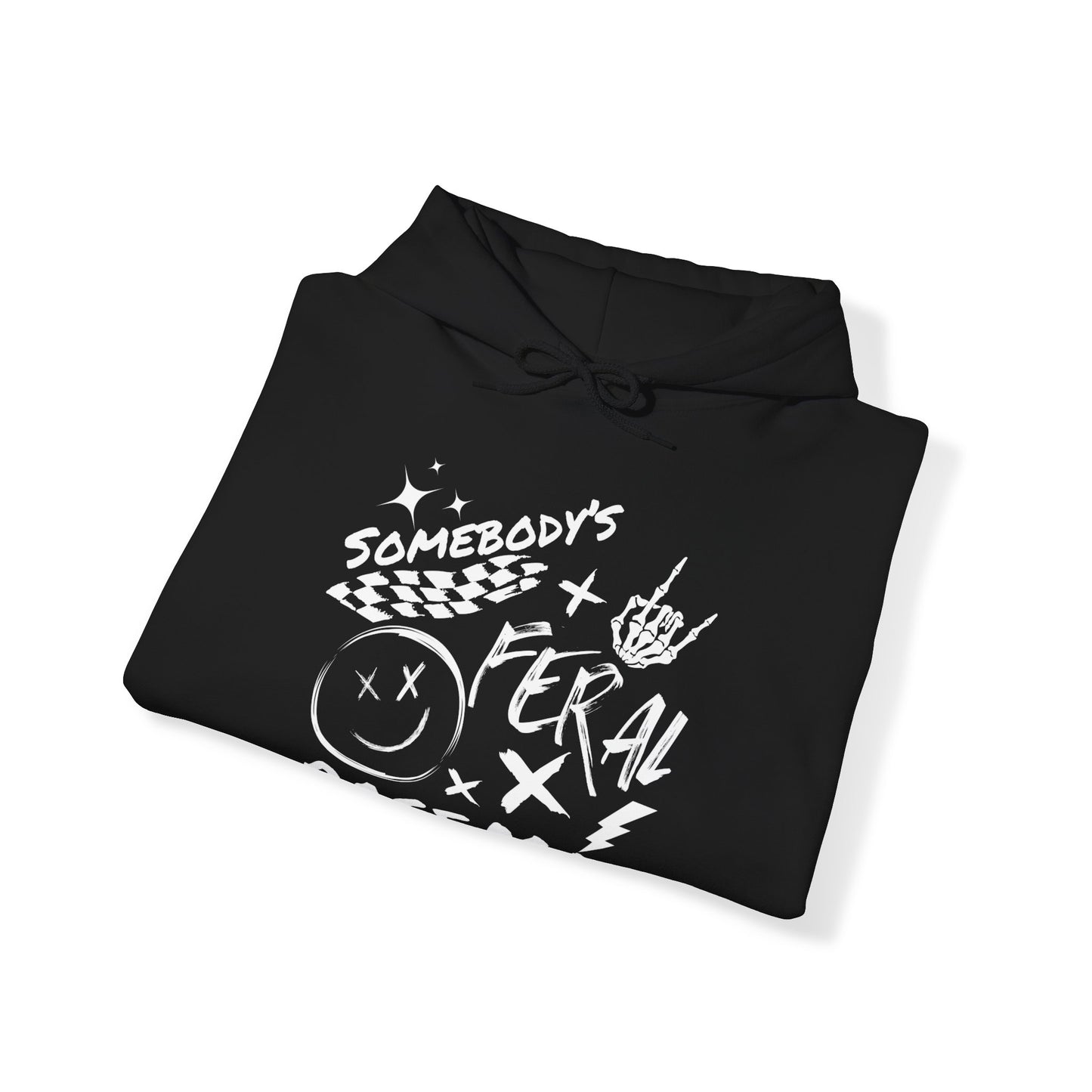 Somebody`s Feral Race Mom- Adult Hooded Sweatshirt