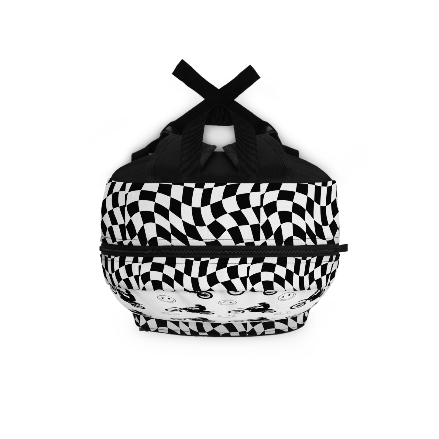 Black & White Checkered Moto Backpack