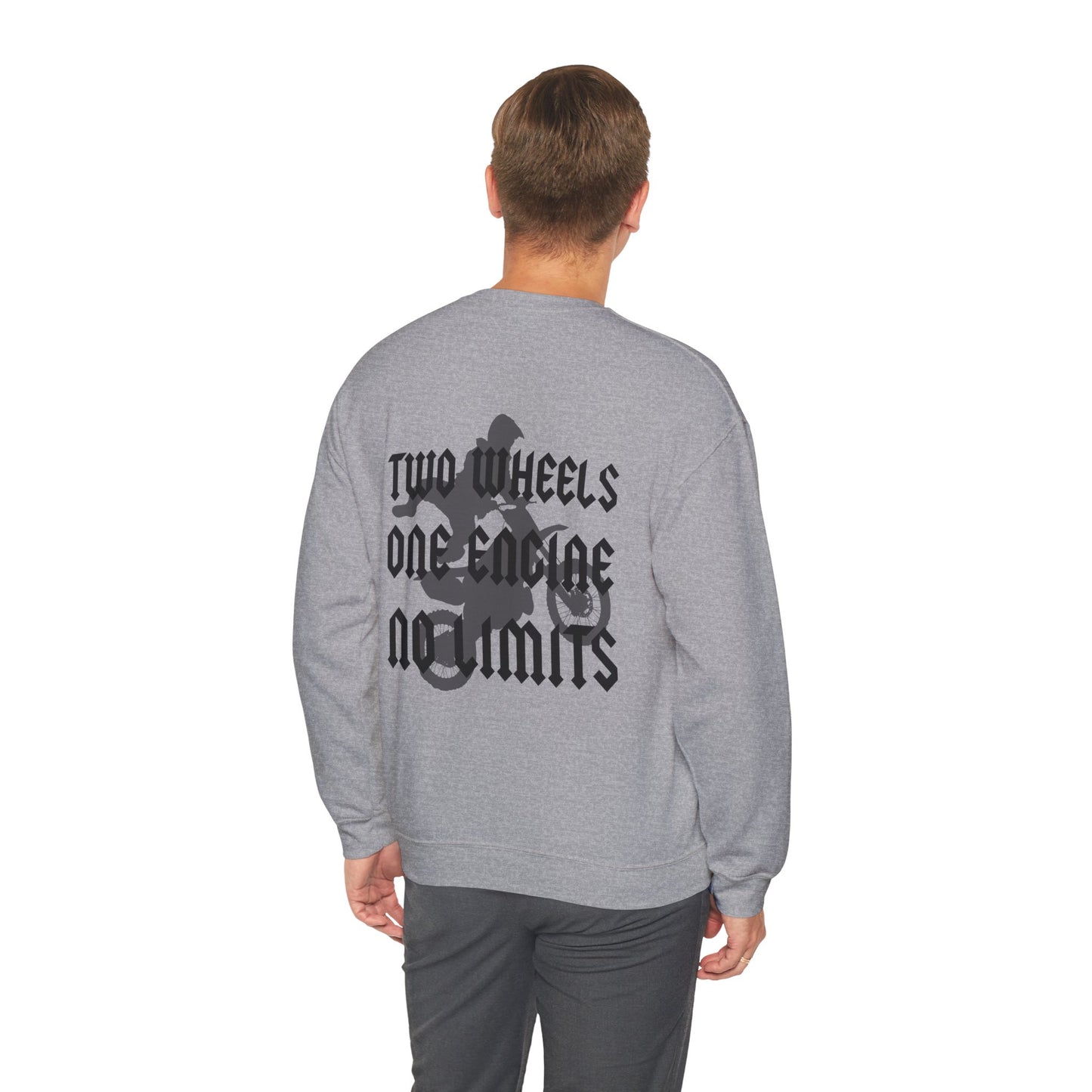 Two Wheels No Limits- Adult Crewneck Sweatshirt