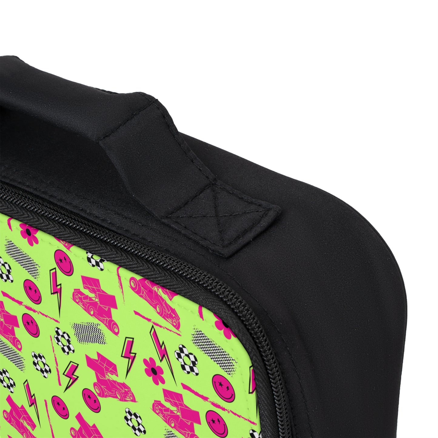 Winged Sprint Car - Green & Pink - Lunch Bag