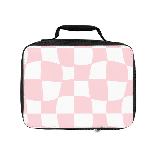 Light Pink Checkered  - Lunch Bag