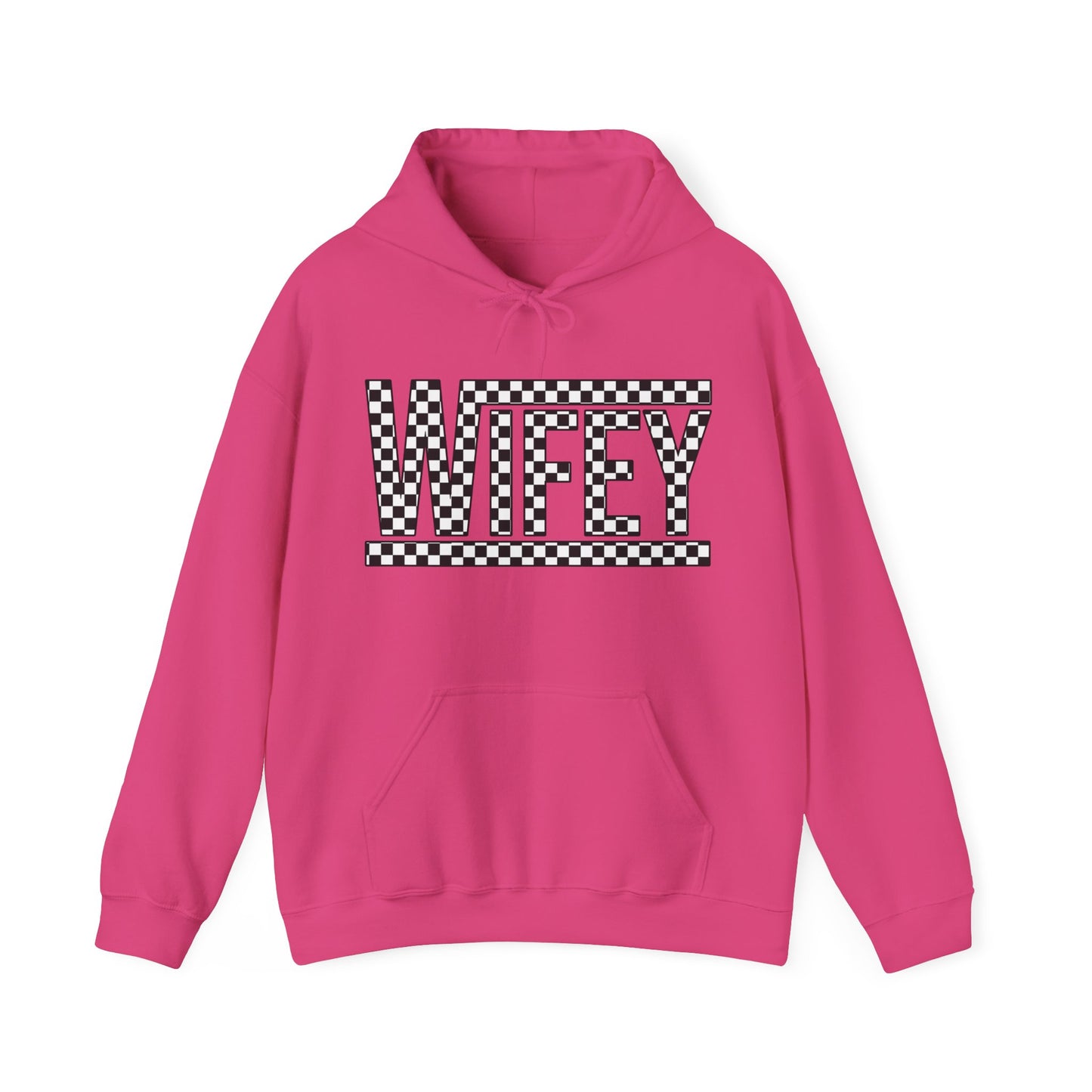 Checkered Wifey- Adult Hooded Sweatshirt