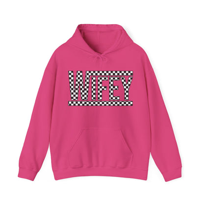 Checkered Wifey- Adult Hooded Sweatshirt